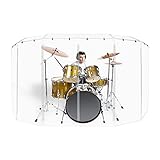 PENNZONI Drum Shield 4ft w/Deflectors & Plastic Hinges, Comes w/ 6 Drum Panels, Plastic Hinges & Deflectors Connectors, Premium Clear Acrylic Panels