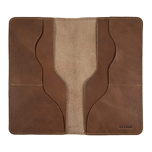 Hide & Drink, Large Wallet Handmade from Full Grain Leather (Single Malt Mahogany)