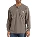 Carhartt Men's Dearborn Loose LS Henley T-Shirt, Desert, 3X-Large Tall