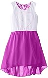 Dream Star Girls' Chiffon Hi Low Love Foil Dress
