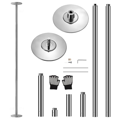 SereneLife Pole Dance Stange Indoor – Höhenverstellbar, Statisch & Rotierend, 204–274cm Turnstange Indoor für Zuhause – Robuster Stahl, Kein Bohren – Fitness Poledance Tanztraining – 280kg Traglast