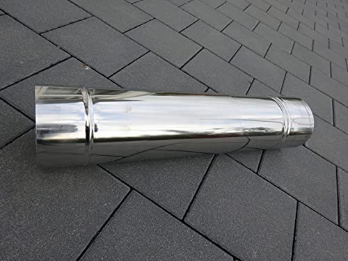 Weltlux Edelstahl Schornstein Premium EW einwandig 0,6mm Wandstärke T 600 - T-Anschluss Winkel 90° Reinigungselement 125 mm wählbar (Ø 125 mm, Element: Teleskoprohr) Cover