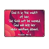 BGUXIG Vintage Metal Signs God Will Help Psalm 465 Posters Wall Art Print for Office Dorm Man Cave Garage Decor 8X12inch