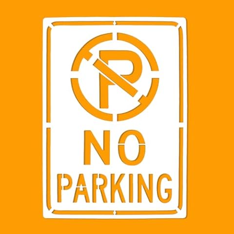 2-Pack 14" x 10" Reusable Stencil Template for Painting/Spraying "No Parking" Warning Sign for Outdoor Yard Parking Area Curb Concrete Asphalt, No Parking Sign Stencil Cover