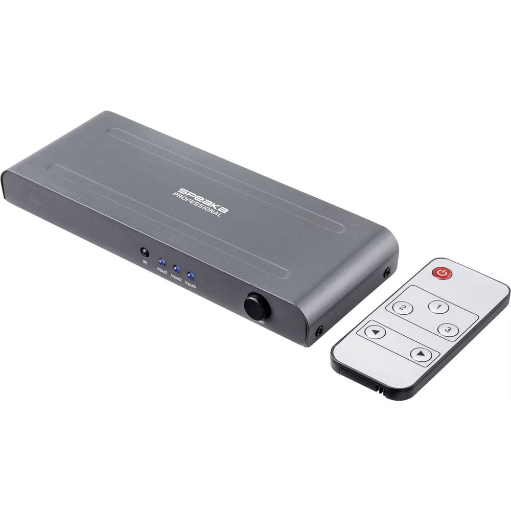Switch HDMI 4K SP-HSW-230 con 3+1 puertos de alta velocidad y resolución 3840x2160