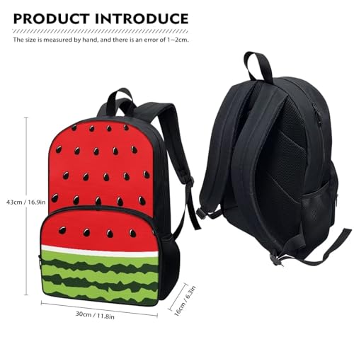 PinUp Angel Green Red Watermelon Print Cute Cool Backpack School Bag Teenagers Casual Daypack 28 Inch Laptop Backpack For Man/Kid/Girl/Boy/Woman4
