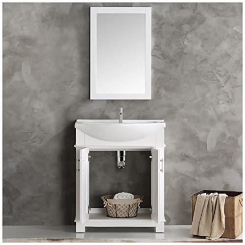 Fresca Hartford 30" White Traditional Bathroom Vanity With Sink Combo (Faucet Not Included) #TOP4