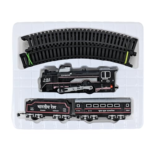Image of Braintastic Smoke Train Toy Set with Sound and Hindi Music-16 Pcs Set,Rechargeable Battery Operated Track Train Toy for Boys & Girls