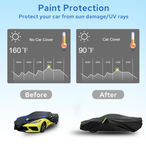 Image of Avecrew for Chevrolet Corvette C4 /C5 /C6 /C7 Car Cover Waterproof All Weather for Automobiles, Outdoor Full Exterior Covers Fit 1984-2019 Corvette C4 /C5 /C6 /C7 with Windproof Strap and Driver Door Zipper