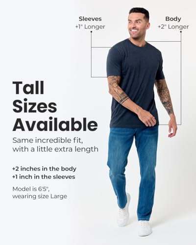 Image of INTO THE AM Mens T Shirts Soft Cotton Blend Crew Neck Tee S - 4XL Athletic Fit Plain Casual T-Shirt for Men