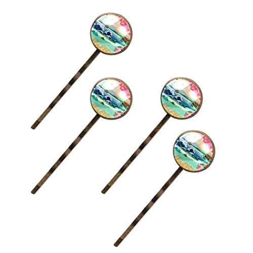 Lot de 4 barrettes cheveux femme japonais motif cerisier et mont Fuji idéal pour offrir
