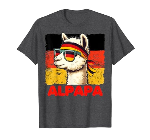 Alpapa mejor papá alpaca con bandera alemana Día del Padre Camiseta