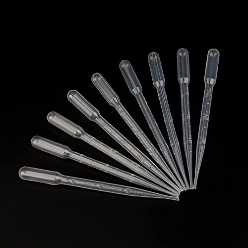 Image of G2PLUS 200PCS 3ml Disposable Plastic Transfer Pipettes, Calibrated Pipettes Dropper for Liquid, Science Laboratory, Essential Oils, Experiment, Make up Tool