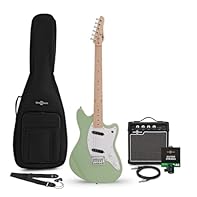 Everything a budding guitarist needs! Portable amp offers a 2-band EQ plus headphone output for quiet practice Easy playing thanks to the comfortable neck and lightweight body Includes spare strings, gig bag, picks, strap, cable and guitar tuner