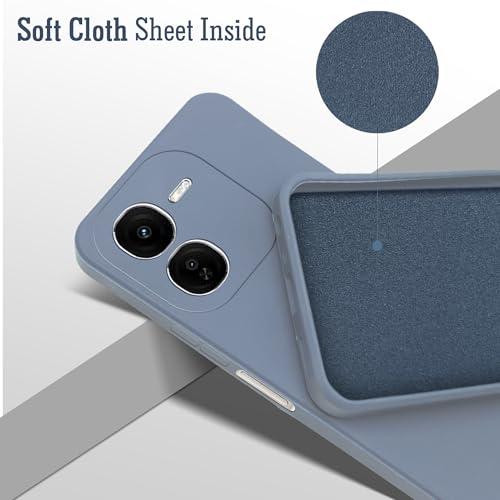 Image of Jkobi Back Cover Case for Vivo IQOO Z9x 5G (Matte Finish Silicone with Inside Fiber Cloth |Light Blue)