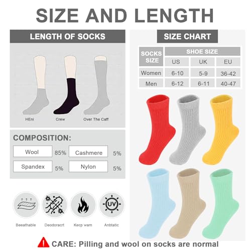 Image of CHAO RAN 3 Pairs Mongolia Wool Cashmere Socks for Men Winter Warm Male Socks Thick Soft Dress Crew Socks