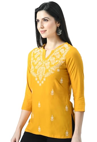 Image of QAZMI Women's Cotton Straight Embroidered Kurti