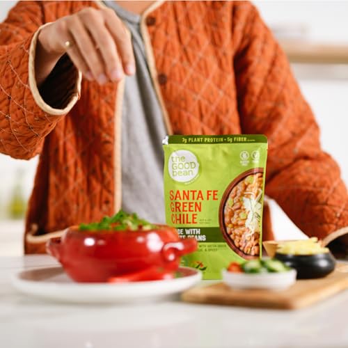 Image of The Good Bean Heat and Eat Pouch - Santa Fe Green Chile - (4 Pack) 10 oz Pouch - Stewed White Beans with Hatch Green Chiles - Pre-Cooked Beans with Good Source of Plant Protein and Fiber