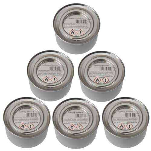 campcooga Sicherheits Brennpaste 200 g Chafing Dish Speisenwärmer Fondue Warmhalteplatte Brenngel Rechaud (6 Stück, 1200, Gramm)