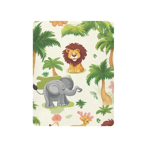 Image of Crib Sheet Breathable Soft Crib Mattress Sheet for Baby Toddler Boys Girls Fitted Crib Sheet Fit Standard Crib Mattress 39 x 27 Inch Beige Lion Elephant Giraffe Cartoon