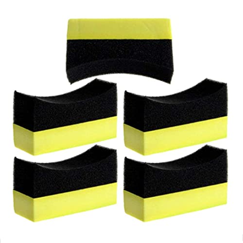 nuluxi Éponge de Nettoyage Accessoires de Voiture Éponges de Nettoyage de Pneus de Voiture Brosse de Bord Éponge de Nettoyage de Voiture Convient pour Nettoyage de Voiture, Bateau et Maison(5 Pièces)