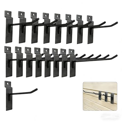 ZHLZHL 60 Pack Slatwall Hooks 4/6/8 Inch 30LB Capacity Matte Black Finished