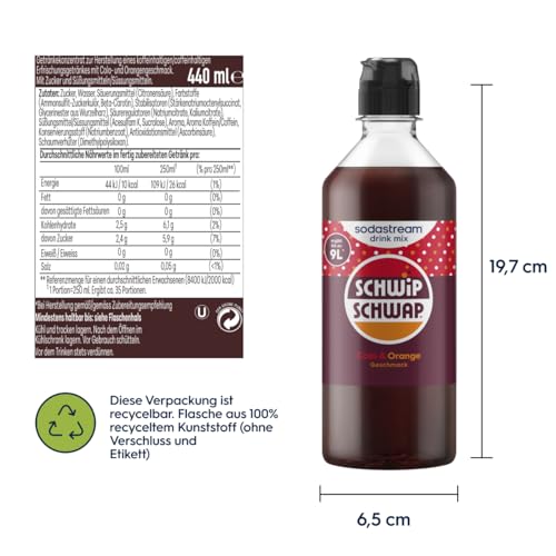 Sodastream drink mix Schwip Schwap – Sirup für gesprudeltes & stilles Wasser, 4er Pack (4 x 440 ml), ergibt bis zu 9L Fertiggetränk 5