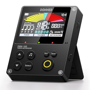 【Unique Trainer Rhythm Mode】Donner digital metronome features the innovative trainer rhythm mode. The microphone detects if your sound matches the current rhythm, providing dynamic feedback through a light display. Blind test training of beats can im...