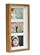 BD ART 18x35 cm 3D Box, Mehrfach Bilderrahmen, Bildergalerie, Fotogalerie mit Passepartout und 3 Foto-Ausschnitten für 3 Fotos 10x15 cm, Eiche Rechteckiger Objektrahmen tiefer für objekte 3 cm