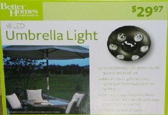 better homes and gardens aluminum solar lighted patio umbrella Amazon.com: LED UMBRELLA LIGHT BY BETTER HOMES AND GARDENS! : Tools & Home  Improvement