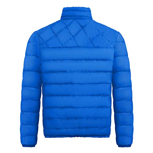 Ymosrh Jean Jacket For Men, Mens Bomber Jackets Men Bubble Jacket With Hoodie Men's Autumn Winter Zipper Warm Down Jacket Packable Light Coat Hood Rain Lightweight Jacket Lined Leather (M, Blue) #TOP3