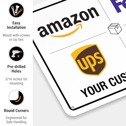 Image of Custom Package Delivery Sign, Delivery Instructions, 10x7 Inches, Rust Free .040 Aluminum, Fade Resistant, Made in USA by Sigo Signs