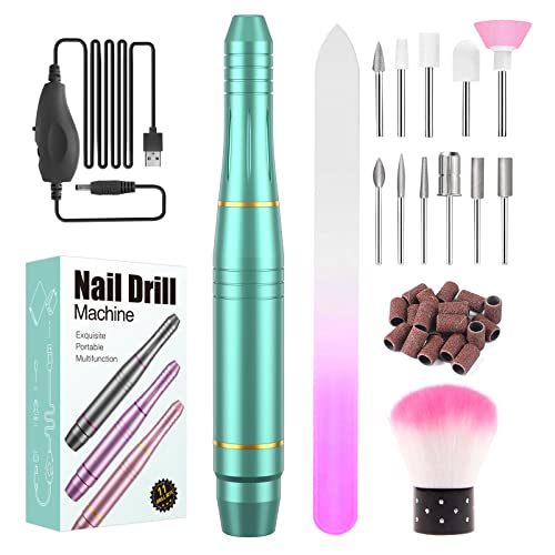 Fresa per Unghie Professionale, Sicuro, 11 in 1 Portatile kit Manicure e Pedicure Elettrico,20000 RPM Velocità Regolabile, Trapano Chiodo per Casa e Salone con Set Strumenti di Lucidatura