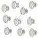 Produktbild Gedotec Möbel-Griff Edelstahl matt - Metall Möbelknopf Vintage - HELLAS | Schrankknopf Küche für Schubladen & Schrank-Türen | Rund-Knopf Ø 34 mm | 10 Stück - Design Möbel-Knauf rund mit Schrauben