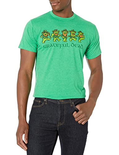 Liquid Blue unisex adult Grateful Dead Irish Bears St. Patricks T-shirt T Shirt, Heather Green, X-Large US