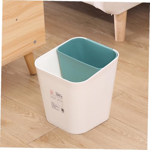 Caneca de basura plástica blanca para baño pequeña miniatura 4