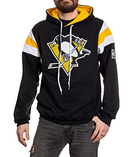 Calhoun NHL Surf & Skate Mens Varsity Retro Style Pullover Hoodie The Coastal Collection (Large Pittsburgh Penguins)