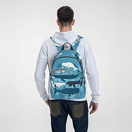 16 inch backpack Whales Laptop Backpack Full Print School Bookbag Shoulder Bag for Travel Daypack2