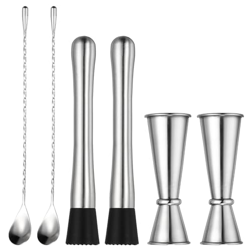 Morteros para cócteles y medidor de cóctel de 12,5 cm PATIKIL con cuchara de bar 2