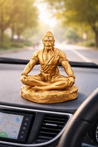 Image of Yadava Bahubali Hanuman Ji Idol for Car Dashboard & Home | Bajrangbali Murti for Pooja Temple, Office & Spiritual Decor