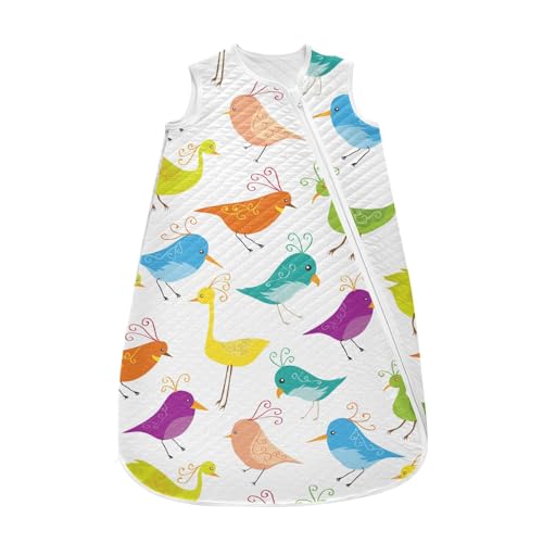 vvfelixl Birds Floral Baby Sleeping Bag Sleep Sack,Baby Wearable Blanket Sleep Suit for 0-6 Months
