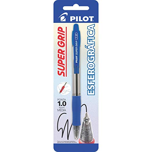 Caneta Esferográfica Retrátil, Pilot, Bpgp-Super Grip-10r, 1.0 mm, Azul