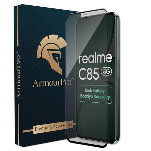 Image of ArmourPro Anti Glare Matte Tempered Glass for Realme C85 / Narzo 90x and Realme P4x - Anti Fingerprint Screen Protector, 9H Scratch Resistant, Smooth Touch, Edge-to-Edge Full Coverage