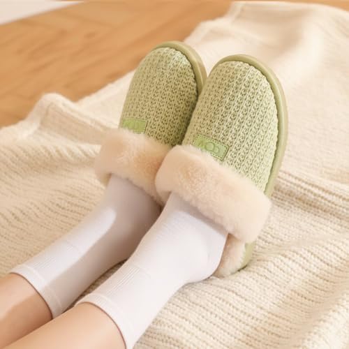 Image of OOW Cozy House Slippers for Women with Memory Foam Fuzzy Shoes for Indoor