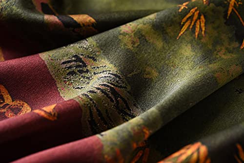 Ledamon Women's 100% Silk Kimono Long Robe - Classic Colors And Prints (Landscape - Golden) #TOP6