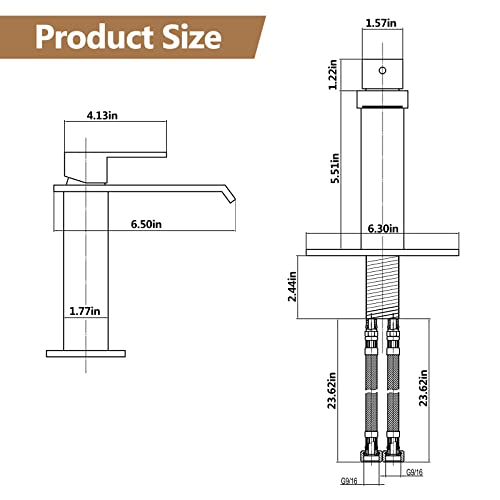 Fransiton Black Waterfall Bathroom Faucet Lavatory Single Handle 1 Or 3 Hole Bathroom Sink Faucet Washbasin Faucet With Deck And Pop-Up Drain #TOP6