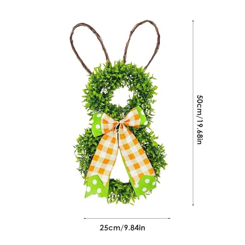 Couronne de Lapin de Pâques et décoration suspendue printemps pour maison - 5