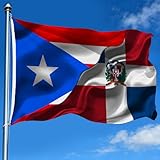 Kdasiu Puerto Rico Puerto Rican And Dominican Republic Flags 2x3 Ft Double-Sided Printed With 2 Brass Grommets Indoor Outdoor Decorative Banner 2x3 Foot National Flag For Outside