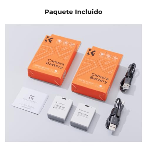 K&F CONCEPT NP-W126S NP-W126 Baterías Paquete de 2x1050mAh Baterías de Carga Directa de USB-C Compatible con Fujifilm X100VI, XM5, XE5, X Half, X-S10, XT30, XT30 II, X100V, XS10, XT50 - imagen 7