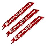 PAYA TOOLS 3-Piece 6 inch 40-50 Grit Diamond-Grit Edge Reciprocating Saw Blade for Masonry, Fiber Cement & Fiberglass